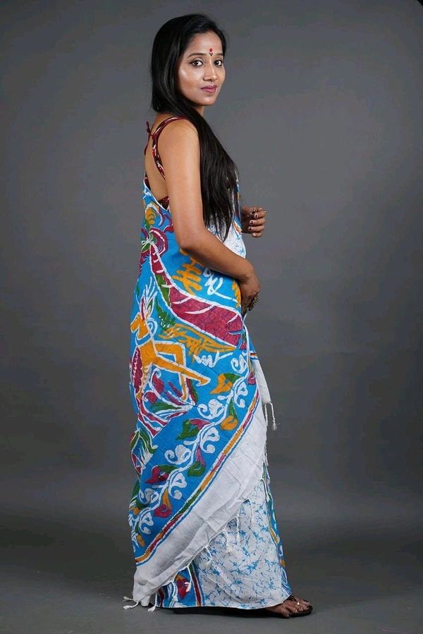 Handloom Printed Cotton Saree 