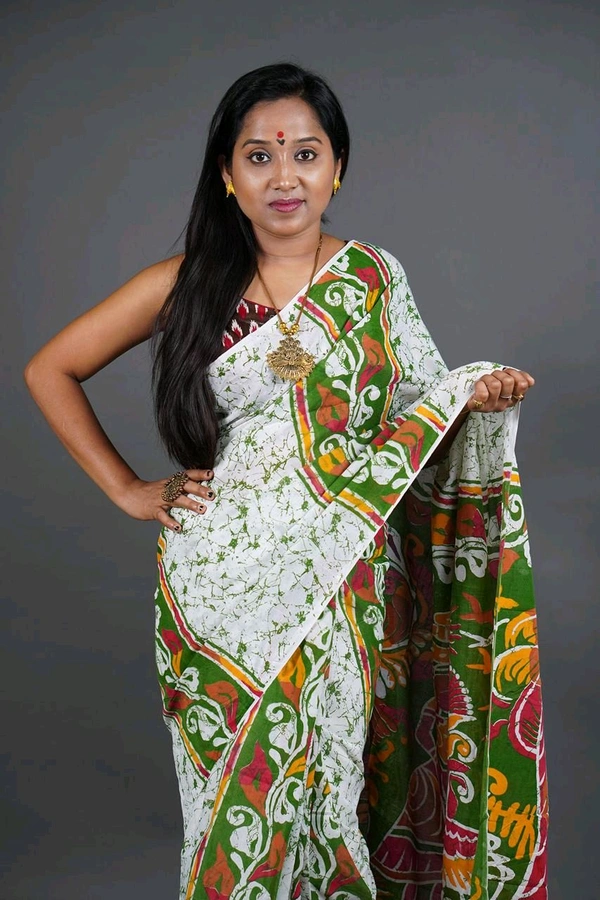 Handloom Printed Cotton Saree 