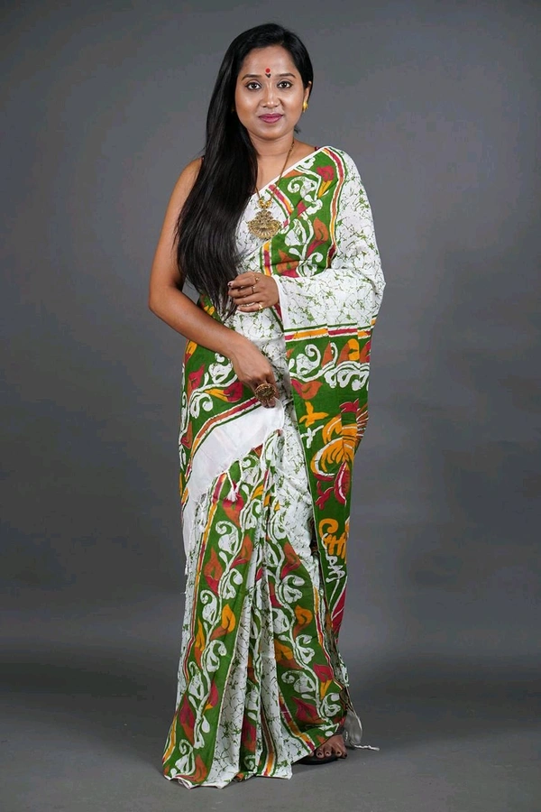 Handloom Printed Cotton Saree 