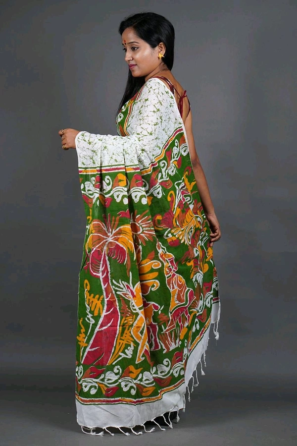 Handloom Printed Cotton Saree 