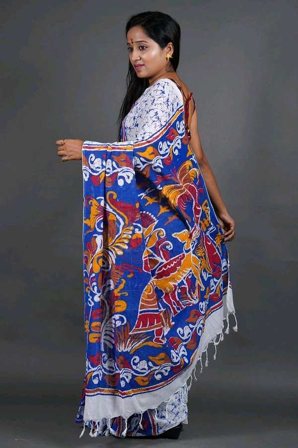 Handloom Printed Cotton Saree 