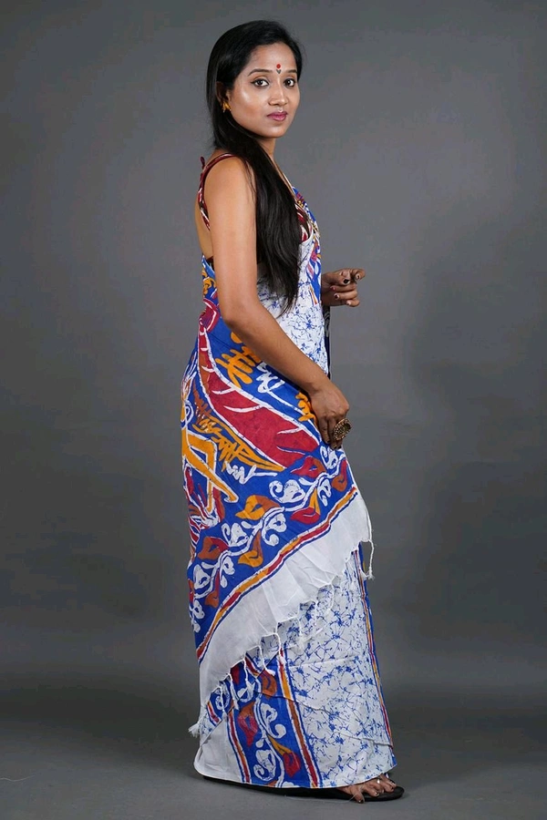 Handloom Printed Cotton Saree 