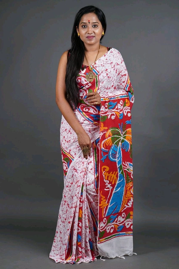 Handloom Printed Cotton Saree 