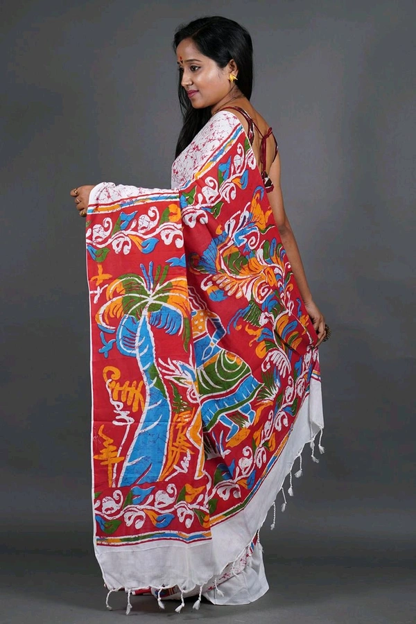 Handloom Printed Cotton Saree 