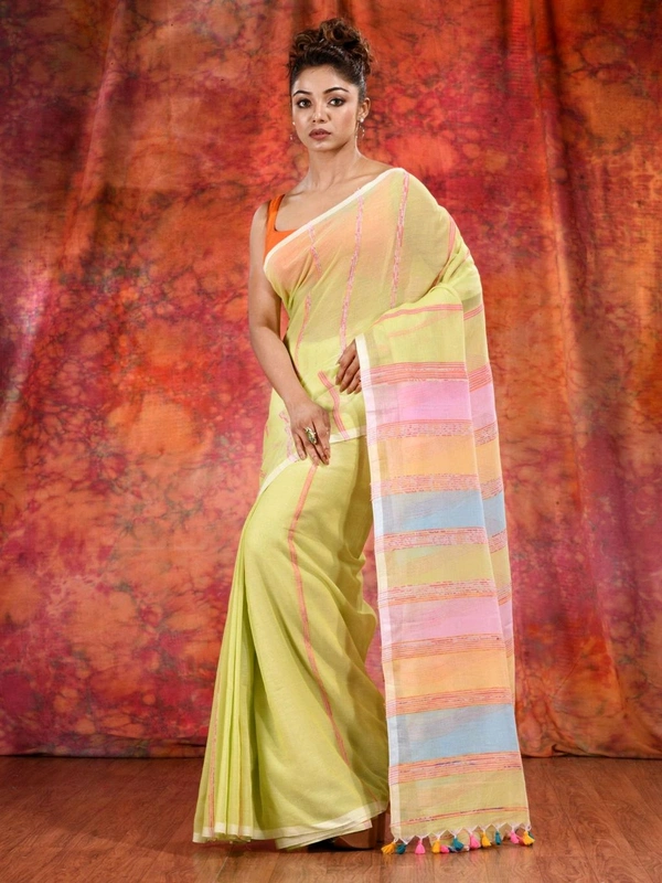 Bengal Handloom Khadi Khesh Saree - Yellow