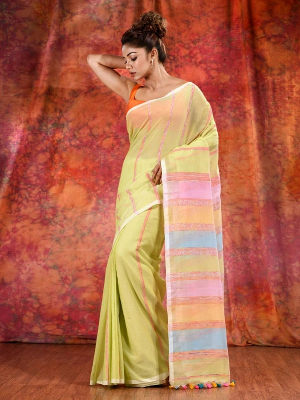 Bengal Handloom Khadi Khesh Saree - Yellow