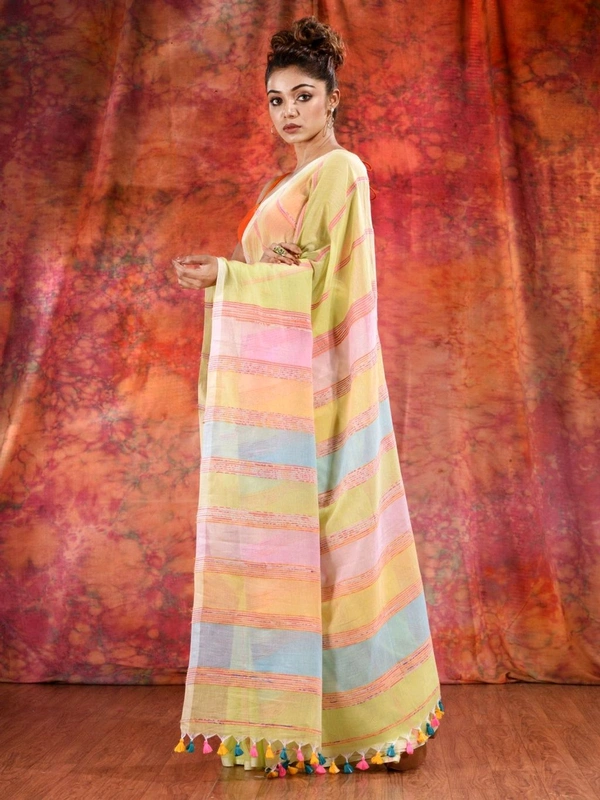 Bengal Handloom Khadi Khesh Saree - Yellow