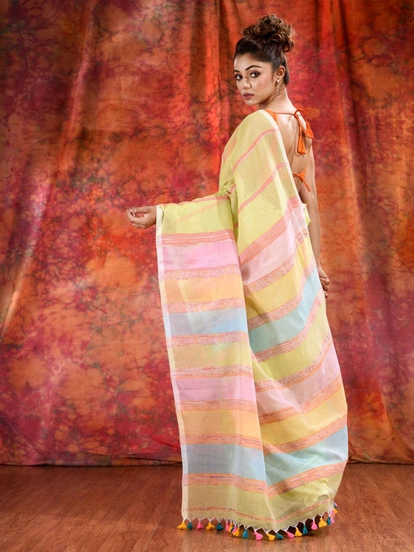 Bengal Handloom Khadi Khesh Saree - Yellow