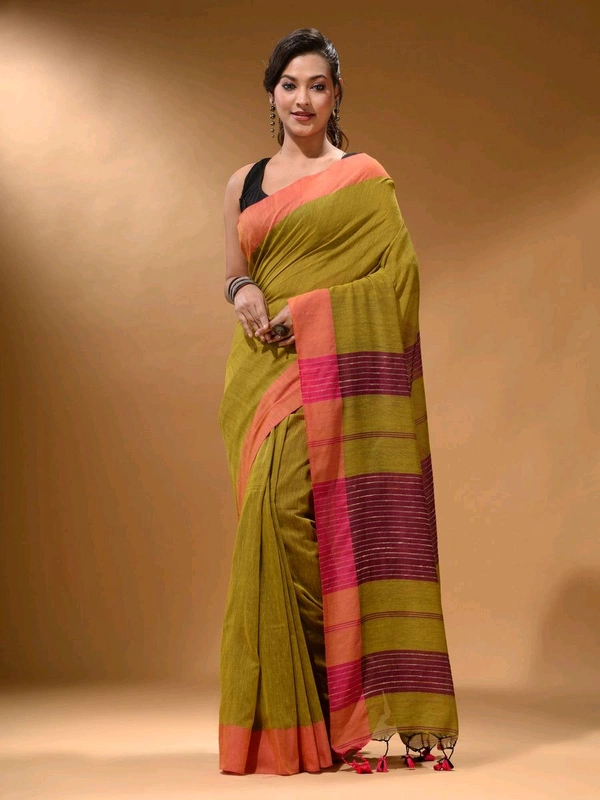 Handloom Ketia Pallu Saree - Mustard