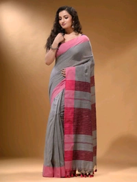 Handloom Ketia Pallu Saree - Gray