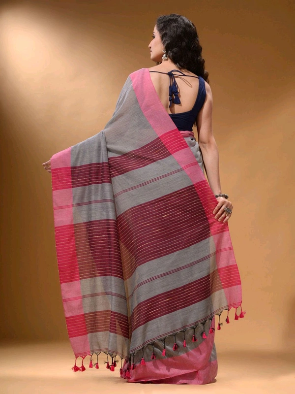 Handloom Ketia Pallu Saree - Gray