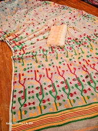 Mina Work Traditional Handloom Jamdani - Tassar