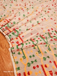 Mina Work Traditional Handloom Jamdani - Tassar