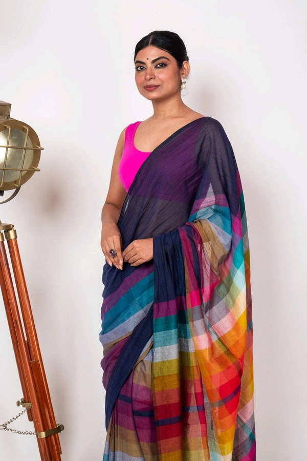 Handloom Raga Cotton Rainbow Saree 