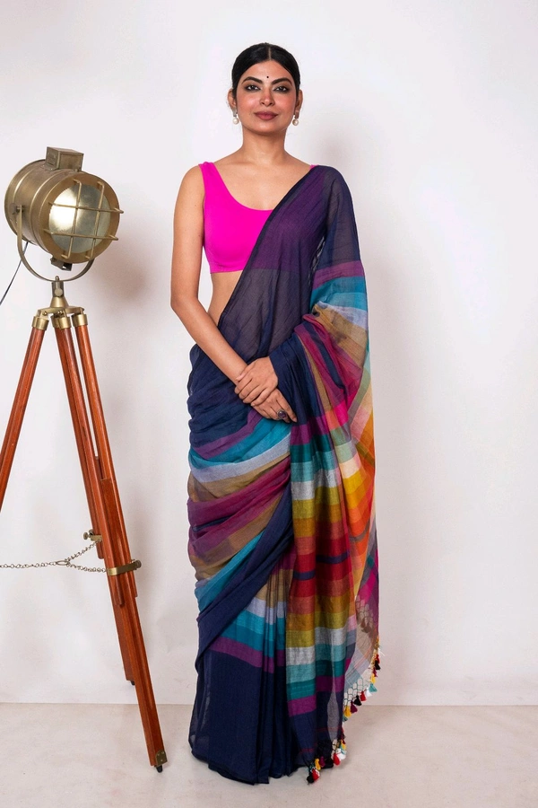 Handloom Raga Cotton Rainbow Saree 
