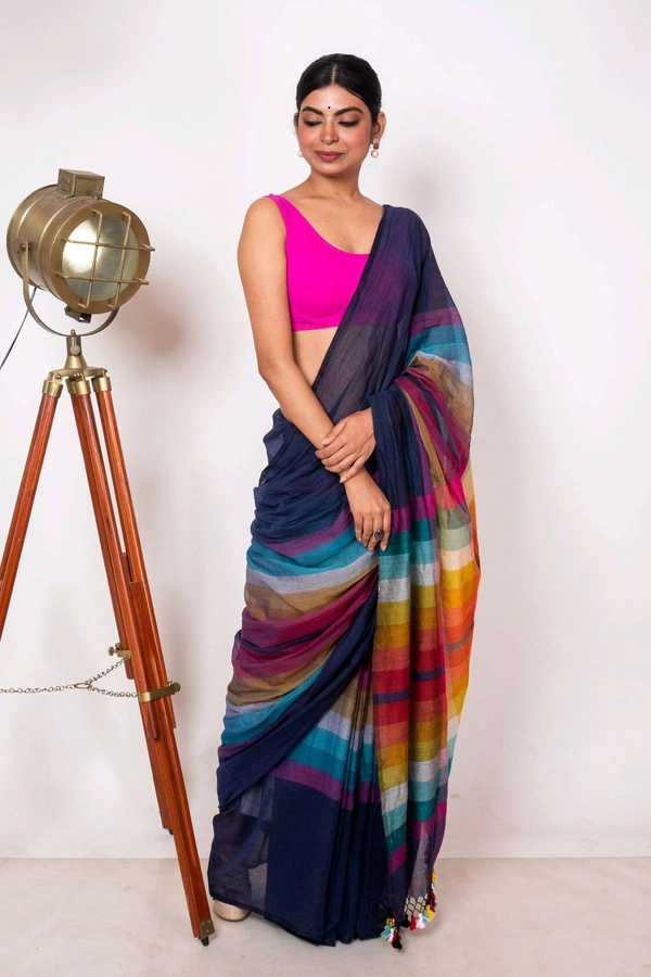 Handloom Raga Cotton Rainbow Saree 