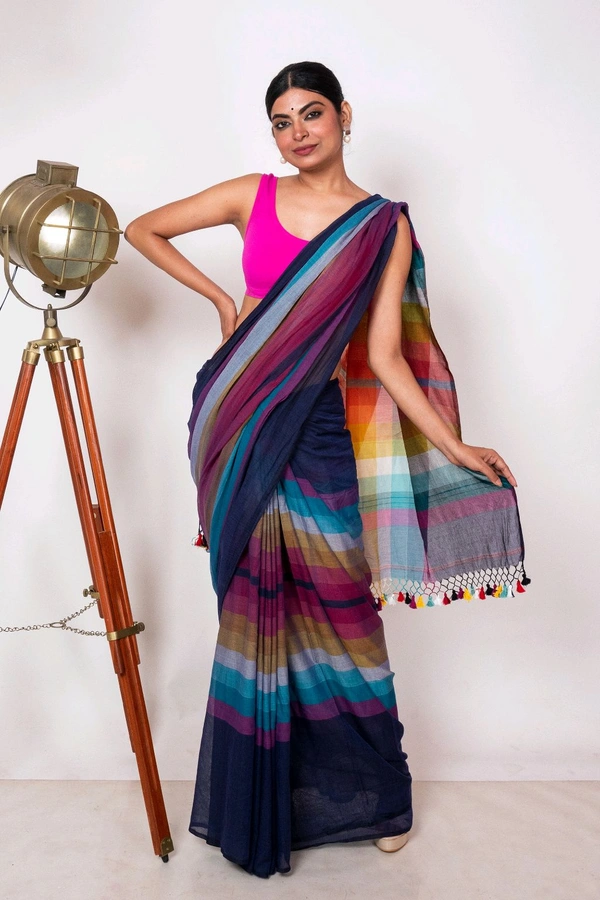 Handloom Raga Cotton Rainbow Saree 