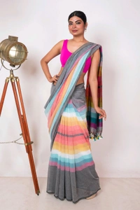 Handloom Raga Cotton Rainbow Saree 