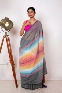 Handloom Raga Cotton Rainbow Saree 
