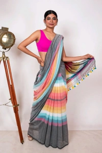 Handloom Raga Cotton Rainbow Saree 