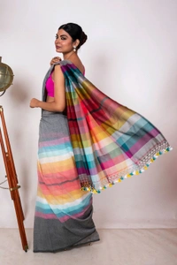 Handloom Raga Cotton Rainbow Saree 