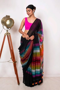 Handloom Raga Cotton Rainbow Saree 