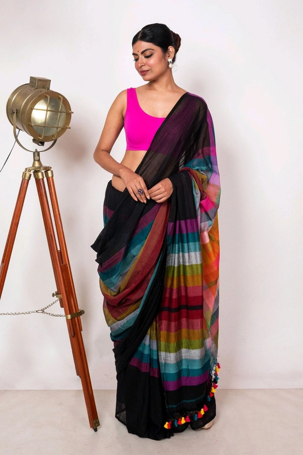 Handloom Raga Cotton Rainbow Saree 