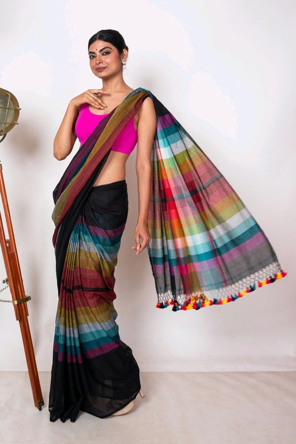 Handloom Raga Cotton Rainbow Saree 