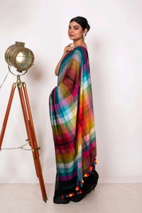 Handloom Raga Cotton Rainbow Saree 