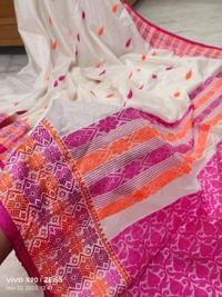 Authentic Handwoven Matka Silk Saree  - White