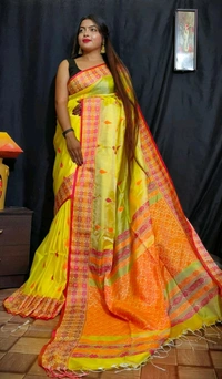 Authentic Handwoven Matka Silk Saree  - Gold