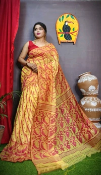 Handloom Soft Traditional Jamdani  - Gold