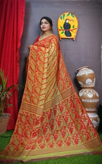 Handloom Soft Traditional Jamdani  - Gold