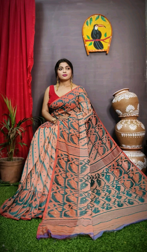 Handloom Soft Traditional Jamdani  - Kobi