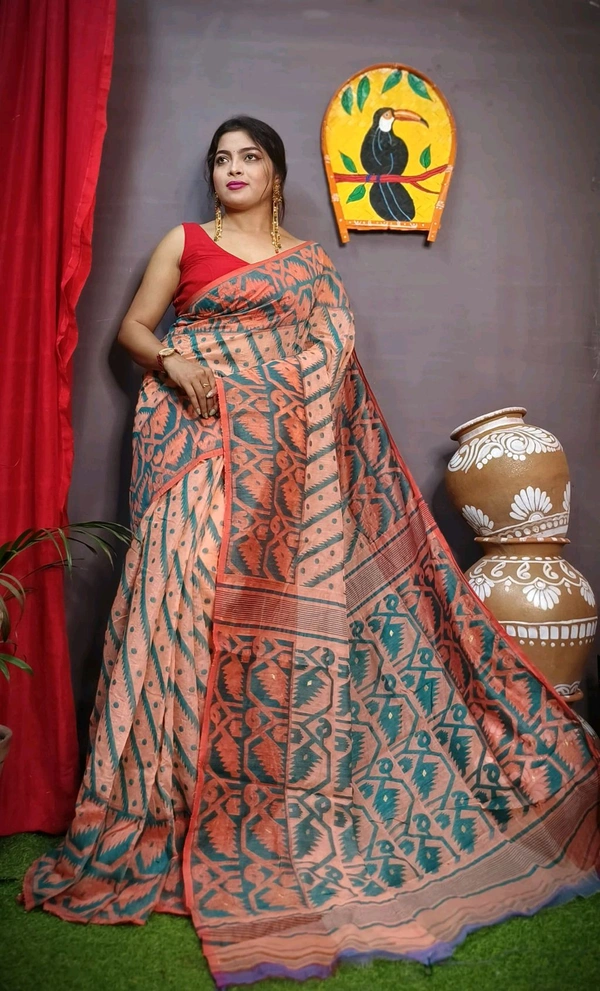 Handloom Soft Traditional Jamdani  - Kobi
