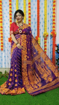 Handloom Soft Traditional Jamdani  - Purple
