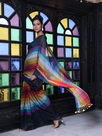 Handloom Raga Cotton Rainbow Saree 
