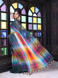Handloom Raga Cotton Rainbow Saree 