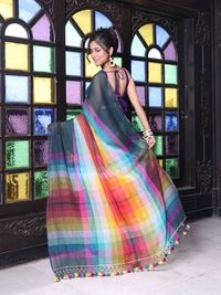 Handloom Raga Cotton Rainbow Saree 