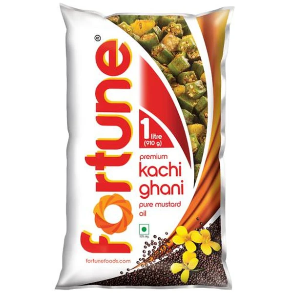 Fortune Kachi Ghani Mustard Oil 1L Pouch