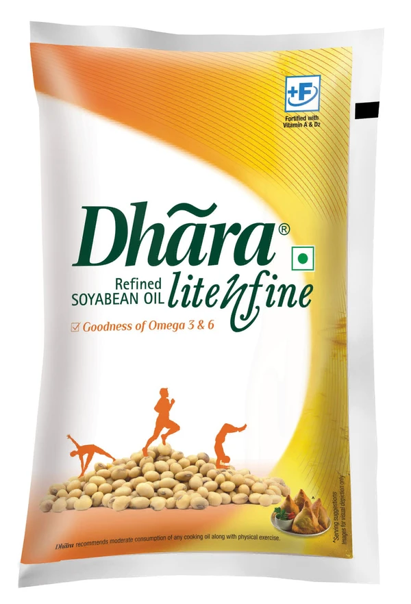 Dhara Refined Soyabean Oil 1L Pouch