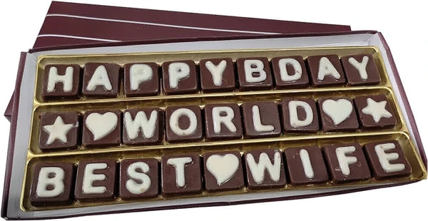 Customised Name Message Gift Box Chocolate - 3 Line / Next Day Delivery