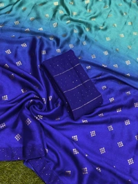 Syra Silk Designer Saree - Blue, Free