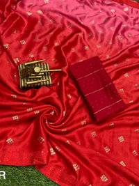 Syra Silk Designer Saree - Red, Free