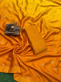 Syra Silk Designer Saree - Yellow, Free