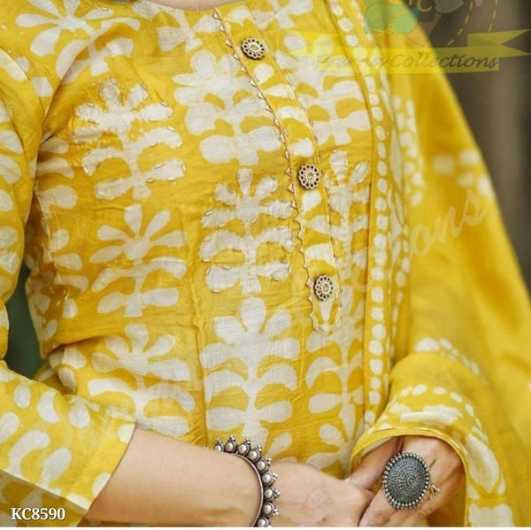 Yellow Batik Print - Yellow, L