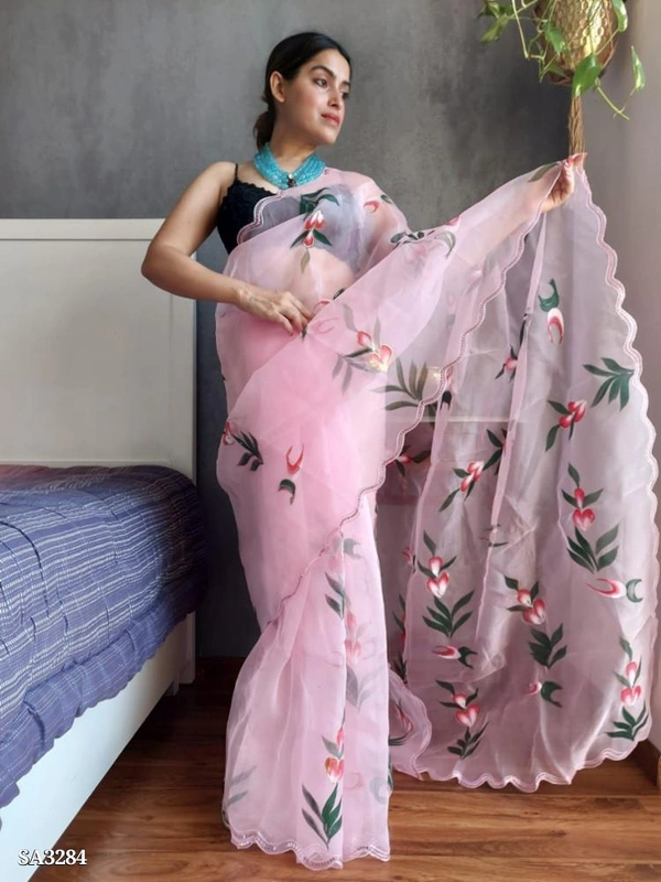 Suman Organza - Pink Lace