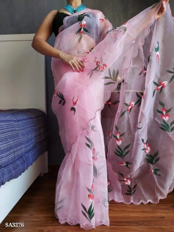 Suman Organza - Pink Lace