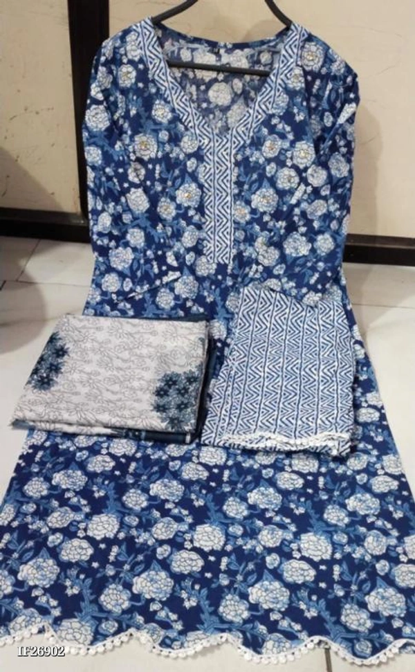Beutiful Stylish Blue Print Kurti - M