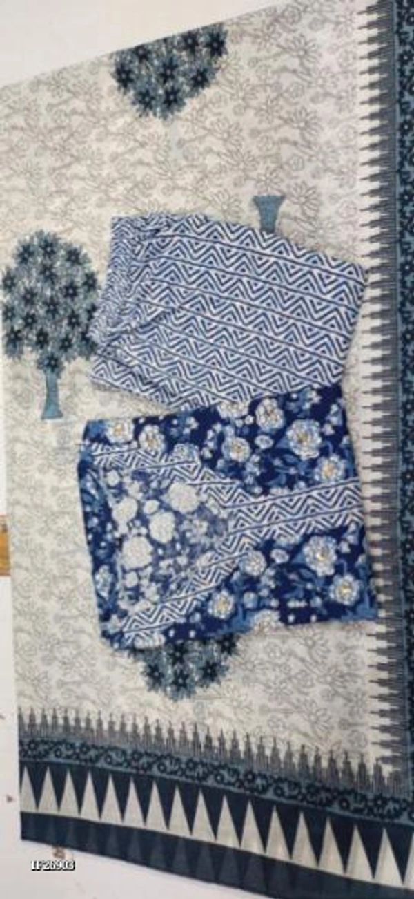 Beutiful Stylish Blue Print Kurti - M